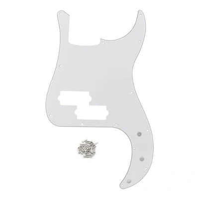 Abbildung von FLEOR 13 Loch Modern Style Standard Precision Bass Pickguard ohne Truss Rod Notch für 4 Saiter P Modell, Weiß