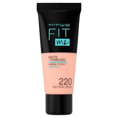 Abbildung von Maybelline New York Make Up, Fit Me. Matte + Poreless Up Nr. 220 Natural Beige, Mattierend und porenverfeinernd, Alle Hauttypen, 30 ml