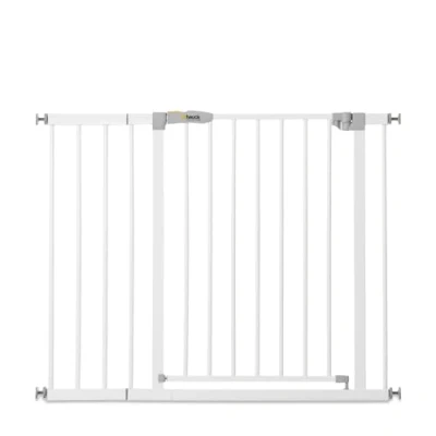 Abbildung von Hauck Türschutzgitter Open N Stop White, Treppenschutzgitter 96 bis 101 cm inkl. 21 Verlängerung ohne Bohren