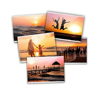 Abbildung von Close Up Magnetische Fototasche, Premium Kühlschrank Fotorahmen, Bilderrahmen für Fotos &amp; Postkarten, Fotohülle Magnet transparent 10x15 cm 5er Set