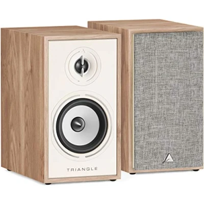 Abbildung von Triangle BOREA BR02 Hi Fi Regallautsprecher 80W Belastbarkeit 89 dB/W/m Ausgang Vielseitig einsetzbar für Musik und Heimkino 176 x 310 274 mm Eiche hell (Paar)