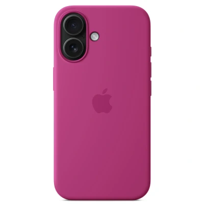 Abbildung von Apple iPhone 16 Hülle MagSafe Silikon Original Soft Case/Backcover Handyhülle Rosa