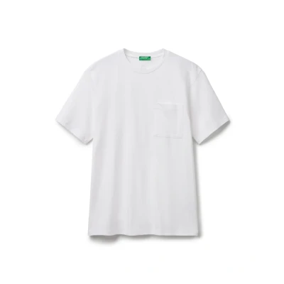 Abbildung von United Colors of Benetton Herren 3bl0u10a8 T Shirt, Weiß, Large