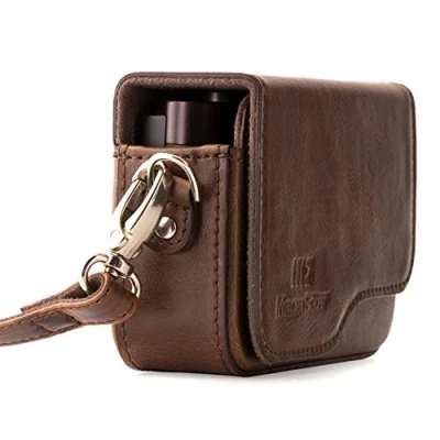 Abbildung von MegaGear MG1222 Canon PowerShot G9 X Mark II, Leder Kameratasche mit Trageriemen Dunkelbraun