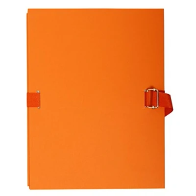 Abbildung von Exacompta 734E Dokumentenmappe DIN A4 mit dehnbarem Rücken bis zu 13 cm aus starkem Karton gefärbtem Stoffeinband orange ideal für Ihre Unterlagen und Dokumente
