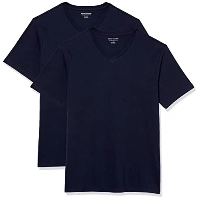 Abbildung von Amazon Essentials Herren T Shirts mit V Ausschnitt, 2er Pack, Marineblau, XL