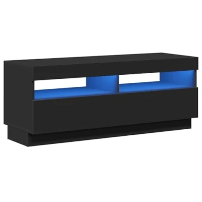 Abbildung von vidaXL TV Schrank mit LED Leuchten Lowboard Möbel Tisch Board Sideboard Fernsehtisch Fernsehschrank HiFi Schwarz 100x35x40cm