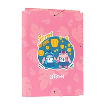 Abbildung von Grupo Erik DIN A4 Mappe Disney Eckspannmappe Stitch Heftmapppe Jungen und Mädchen Sammelmappe mit Gummizug Fanartikel für Ihre Dokumente, das Lernen oder die Arbeit