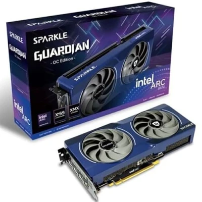 Abbildung von Sparkle Intel Arc B570 Guardian OC Grafikkarte, 10 GB GDDR6, Torn Cooling 2.0, Axiallüfter, Atemlicht, Metallrückplatte, SB570G 10GOC