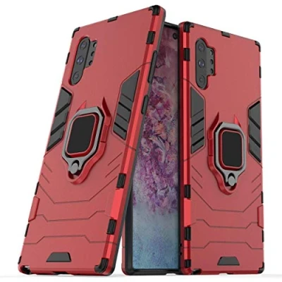 Abbildung von LuluMain Kompatibel mit Samsung Galaxy Note 10 Plus, Note10 Plus 5G Hülle, Ring Ständer Magnetischer Handyhalter Auto Caseme Schutzhülle Case (Rot)
