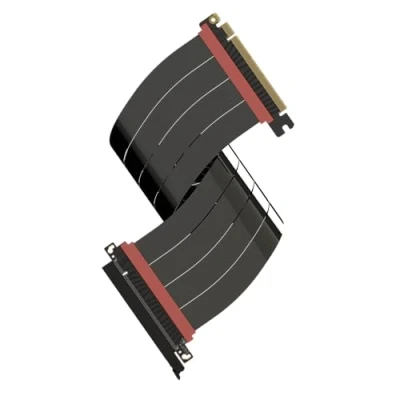 Abbildung von LINKUP AVA5 PCIe 5.0 Riser Kabel [40cm] RTX5090 5080 GPU Bereit x16 128GB/s Geschwindigkeit 4.0 &amp; WRX80/WRX90E Kompatibel Gerade, Schwarz