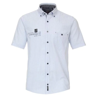 Abbildung von CASAMODA Casual Fit Hemd Halbarm Button Down Kragen Streifen blau Gr. XXL