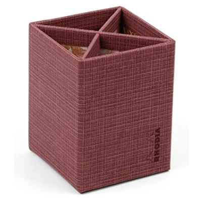 Abbildung von Rhodia 120036C ORANGE Botanique Stifteköcher viereckig, 8x8x11 cm, ideal für den Schreibtisch, Kunstleder, Amarant, 1 Stück