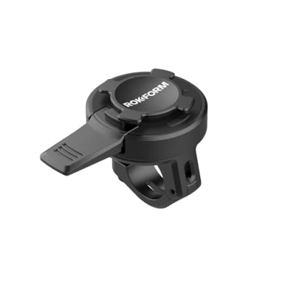 Abbildung von Rokform Kleine Lenkerhalterung, Scooter Spiegelhalterung, für 10 mm 16 Lenker, entworfen Twist Lock iPhone, Galaxy, Pixel Hüllen oder Universal Adapter (schwarz)