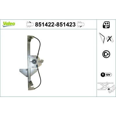 Abbildung von Valeo Fensterheber vorne links elektrisch ohne Elektromotor mit Komfortfunktion 851422 NISSAN: Qashqai 2