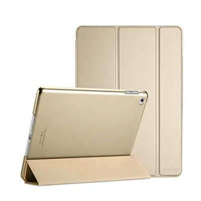Abbildung von ProCase Hülle für 2015 iPad Mini 4, Ultra Slim Leichter Standcase mit Translucent Frosted Back Smart Cover Gold