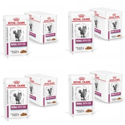Abbildung von Royal Canin Veterinary Renal Fish 4er Pack 4 x 12 85 g Diät Alleinfuttermittel für ausgewachsene Katzen Zur Unterstützung bei Nierenproblemen Im Frischebeutel
