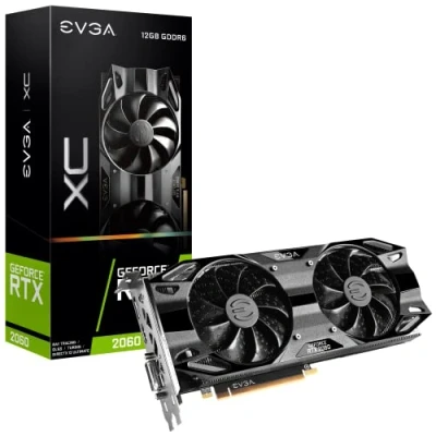 Abbildung von EVGA GeForce RTX 2060 12GB XC Gaming, 12G P4 2263 KR, GDDR6, Dual Fans, Metal Backplate Black 2 Slots