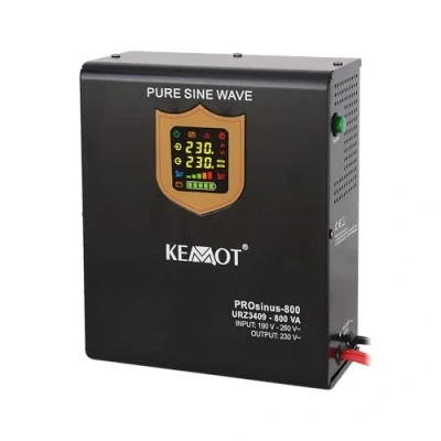 Abbildung von Notstromversorgung KEMOT PROsinus 800 URZ3409 Wechselrichter Reiner Sinus Ladefunktion 12V 230V 800VA/500W, schwarz