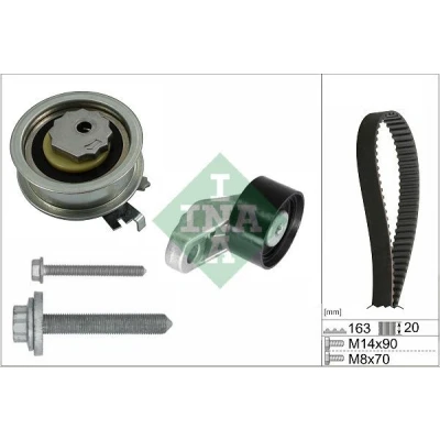 Abbildung von INA 530 0846 10 Zahnriemensatz 163 mit Zubehör VOLKSWAGEN: Polo VI, AUDI: Q2, SEAT: Ateca