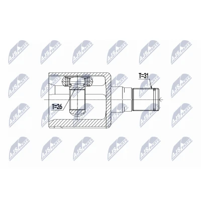 Abbildung von NTY NPW VV 068 Gelenksatz Automatikgetriebe Vorderachse links VOLVO: V70 3, S60 II, V40 Schrägheck, LAND ROVER: Freelander 2 SUV