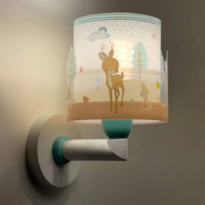 Abbildung von Dalber kinder Wandlampe kinderzimmer, Kinderlampe Wandleuchte Wolken Loving Deer Reh Tiere Rosa, Rose, 61279, E27