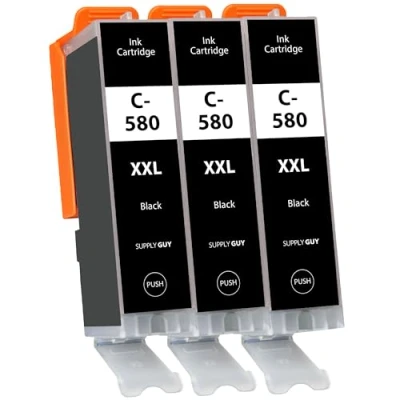 Abbildung von Supply Guy 580XXL PGBK Druckerpatronen kompatibel mit Canon PGI 580 XXL Schwarz für Pixma TS705 TS705a TS6350 TS6350a TS8350 TS8150 TS6351a TS6300 TR8550 TS9550 TS6150 TS6250 TR8500 (3 Patronen)