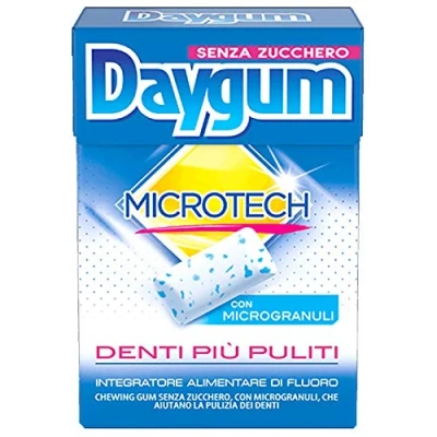 Abbildung von 20 Packungen Daygum Microtech Chewing Gum, ohne Zucker