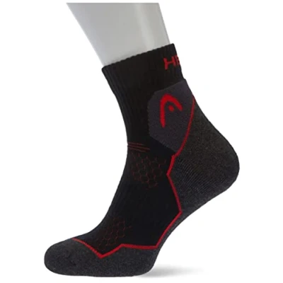 Abbildung von Head Unisex Quarter 2 PACK Sportsocken, Größe: 35 38, Black red
