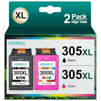 Abbildung von KEENKLE 305 XL Patronen Ersatz für HP Druckerpatronen Schwarz und farbig DeskJet 2700 2710 2720 2722 Plus 4100 4120 4130 Envy 6000 6010 6020 6032 Pro 6400 6420 (2 Pack)