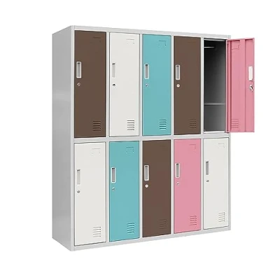 Abbildung von Jan Nowak Schließfachschrank 5B2AS Umkleideschrank Wertfachschrank mit 10 Fächern Stahlblechkonstruktion Pulverbeschichtet 150 cm x 136 45 (H B T) (Pastellfarben)