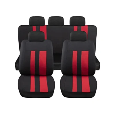 Abbildung von Auto Accessori Lupex Universal LS07 Sitzbezüge, rot, vorne und hinten, aus Polyester
