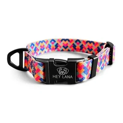 Abbildung von Hundehalsband Kunterbunt Pink / Türkis XS S/25 37