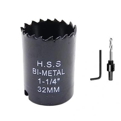 Abbildung von Lochsäge 32mm LAIWEI Bi Metall Rundlochfräser HSS Kreissägekopf, 1,8 mm stark, Schnitttiefe bis 38mm, geeignet für Holz, Kunststoff, Gipskarton und Metallrohre