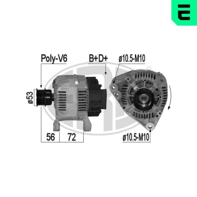 Abbildung von ERA 209162A Lichtmaschine 14V 80A BMW: 3 Touring, Limousine, Coupe
