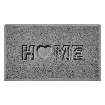 Abbildung von Nicoman Love at Home Fußmatte 75 x 44 cm Grau strapazierfähig rutschfest Indoor/Outdoor Schmutzfangmatte Patio Garten Wintergarten Heart