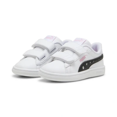 Abbildung von Puma Smash 3.0 Dance Party Unisex Sneaker low für Kinder, Größe: 22, White/black/pink lilac Schuhe