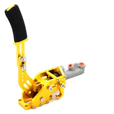Abbildung von Hydraulische Fly Off Handbremse verstellbar Drift Handbrake liegend stehend Rallye Gold Inklusive Anschlussset