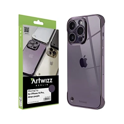 Abbildung von Artwizz MazingClip Schutzhülle kompatibel mit iPhone 14 Pro Ultra Schlanke Design Hülle für echtes Gefühl, Deep Purple