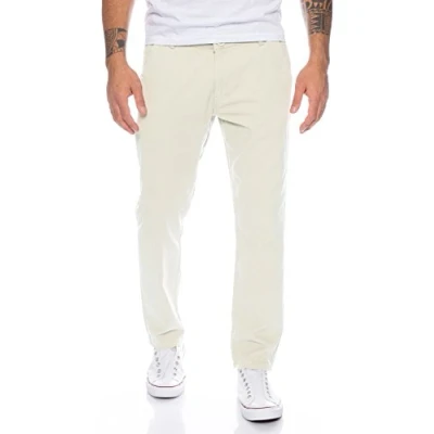 Abbildung von Rock Creek Herren Designer Chino Hose Regular Slim Chinohose RC 390 Stone W32 L30