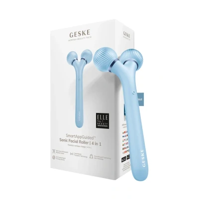 Abbildung von Geske SMARTAPPGUIDED Sonic Facial Roller 4 IN 1 Gesichtspflege Zubehör, Größe: One Size, Aquamarine