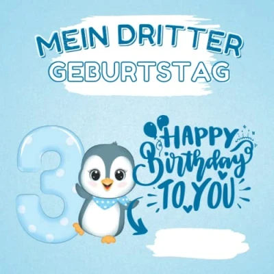 Abbildung von Mein Dritter Geburtstag: Geburtstagsgeschenk für 3 jährige Jungen Malbuch mit 40 einfachen Motiven zum Kritzeln und Ausmalen