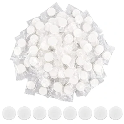 Abbildung von Catime 100 Stück Tragbarer Komprimiertes Handtuch, Mini Vliesstoffe Reisehandtücher Waschlappen, Einweg Gepresstes Magische Handtücher für Urlaub Reisen Sport Outdoor Aktivitäten (100 Pcs)