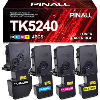 Abbildung von PINALL TK 5240 Toner Kompatibel für Kyocera Ecosys M5526cdw M5526cdn 5240K TK5240 TK5240K 5240c P5026cdn P5026cdw (Schwarz Magenta Cyan Gelb,4er Pack)