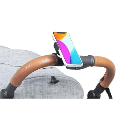 Abbildung von Turnaroundtech Handyhalterung Kinderwagen Universell gültig für Smartphones mit einem Bildschirm bis zu 7.5 Zoll Schwarz