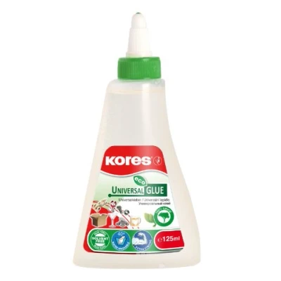 Abbildung von Kores Eco Univeral: Flüssiger Bastelkleber mit starkem Klebstoff für Kinder und Erwachsene, Umweltfreundlich Ungiftig, Kunst Basteln, Schul Bürobedarf, Packung von 1 x 125ml
