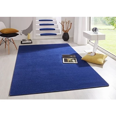 Abbildung von Hanse Home Indoor Teppich Fancy Wohnzimmerteppich einfarbig Modern Velours für Esszimmer, Wohnzimmer, Kinderzimmer, Flur, Schlafzimmer, Küche Blau, 160x240cm
