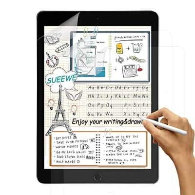 Abbildung von [3 Stück] Like Matt Paper Folie für 9,7&quot; iPad 6./5. Generation (2018/2017), Air 2/1, Pro 9,7, [Blendfreiem] PET Papier Gefühl schutzfolie zum Zeichnen, Schreiben, Skizzieren