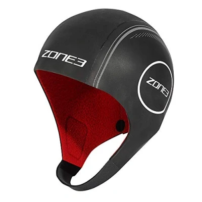 Abbildung von ZONE3 Herren 3 Neoprene Heat tech Warmth Swim Cap Black Schwimmen &gt; Zubehör Mützen, Trainingsgeräte, Schwarz/Silber/Rot, M EU