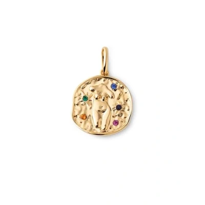 Abbildung von SINGULARU Sternzeichen Charm. Messing mit 18 Kt Vergoldeter Beschichtung und Zirkonia. Schmuck für Damen. Jungfrau.